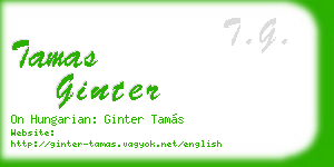 tamas ginter business card